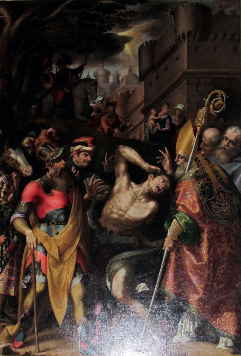 Aurelio Lomi - Cassio libera un indemoniato alla presenza di Totila, 1595, San Fedriano, Lucca